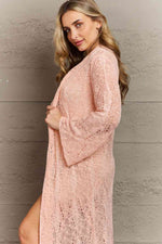 POL You Make Me Blush Open Front Maxi Cardigan - Ladyez
