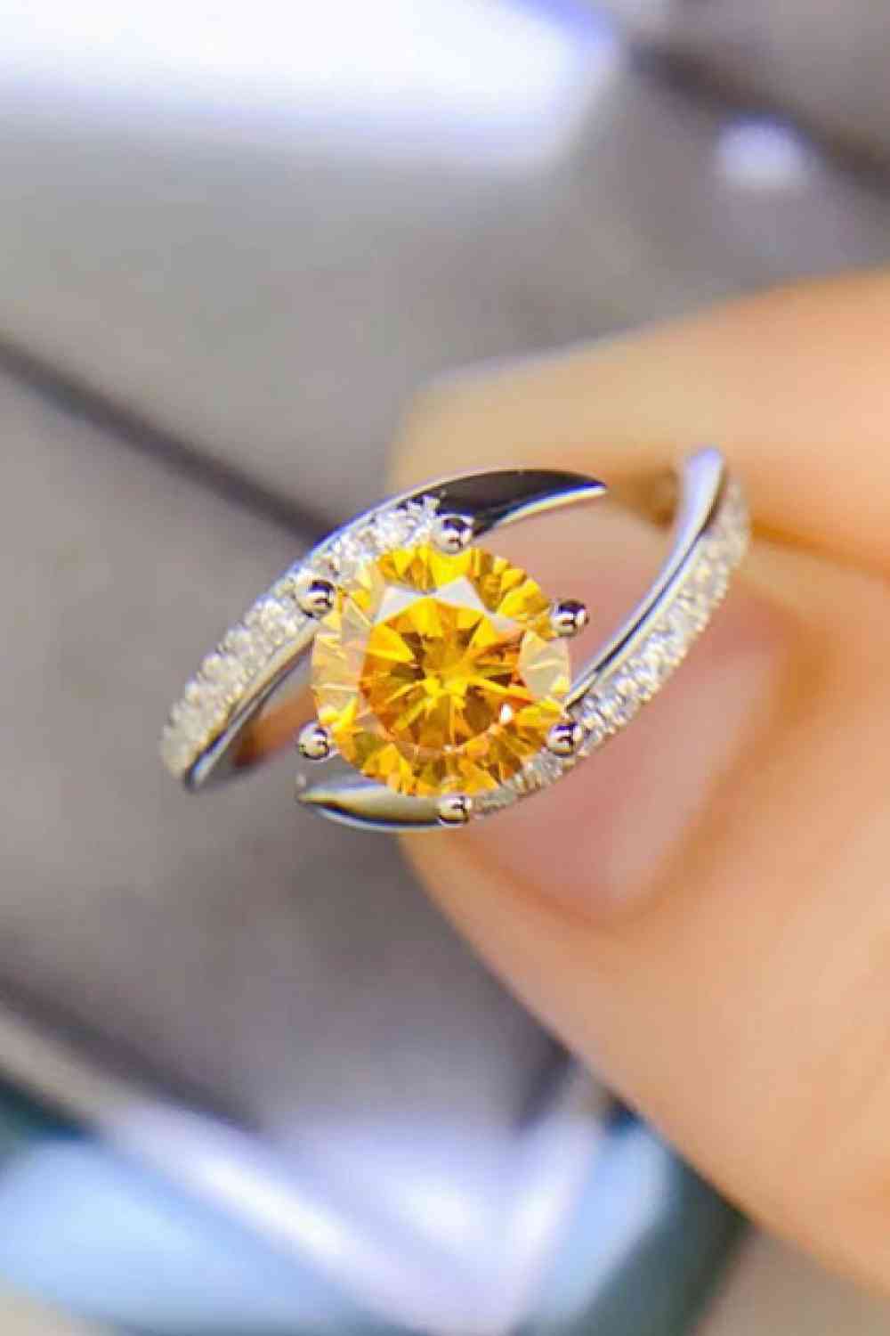 1 Carat Moissanite 925 Sterling Silver Ring - Ladyez
