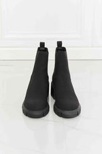 MMShoes Work For It Matte Lug Sole Chelsea Boots in Black - Ladyez