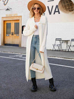 Full Size Collared Open Front Duster Cardigan - Ladyez