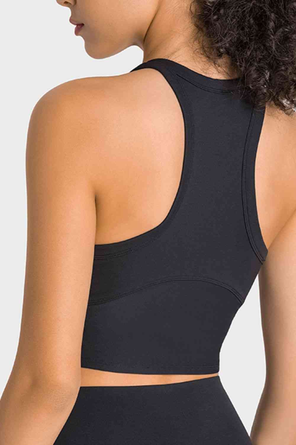 Racerback Cropped Sports Tank - Ladyez