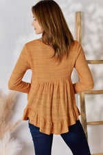Hailey & Co Full Size V-Neck Flounce Sleeve Blouse - Ladyez