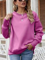 Dropped Shoulder Slit Sweatshirt - Ladyez