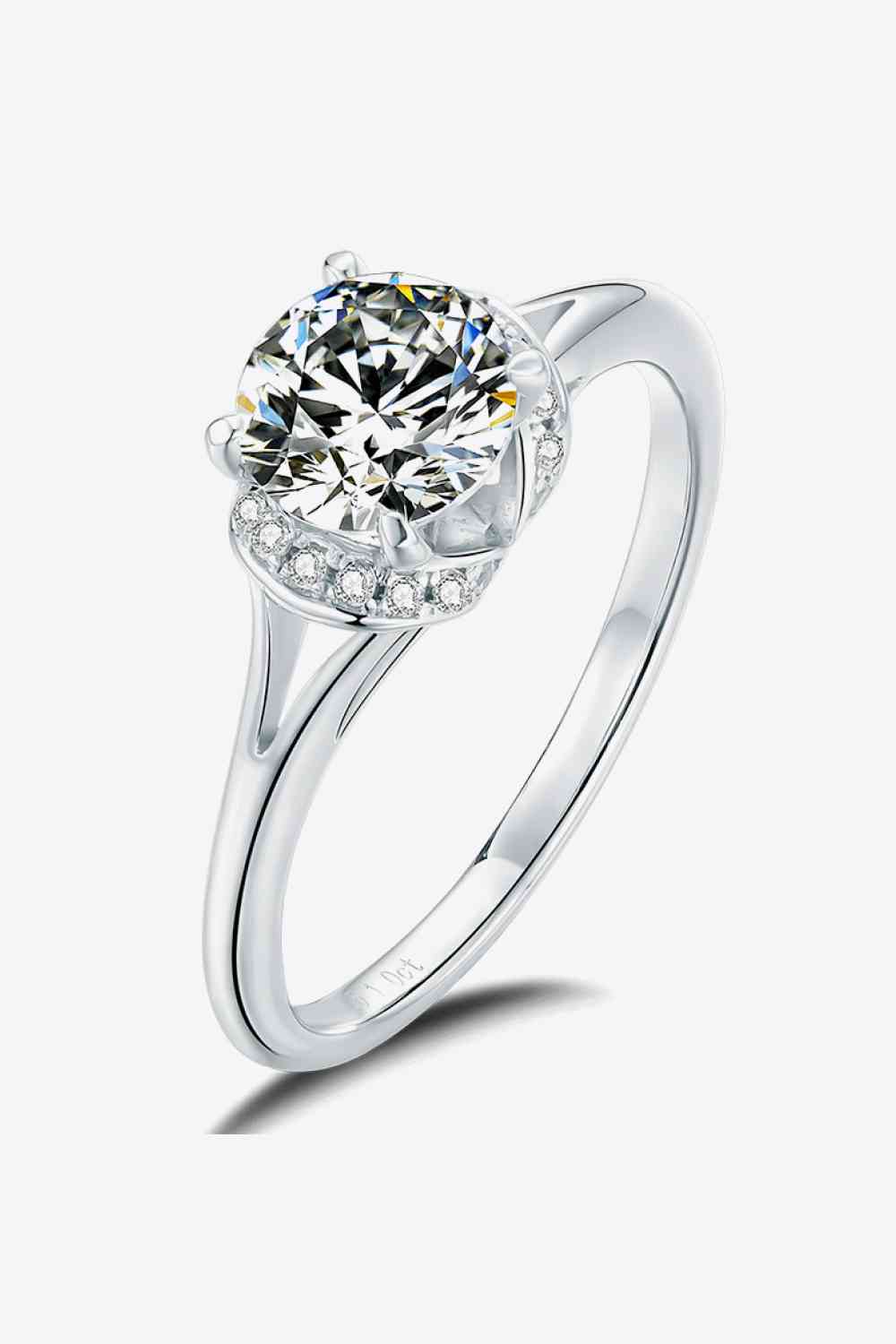 1 Carat Moissanite Split Shank Ring - Ladyez