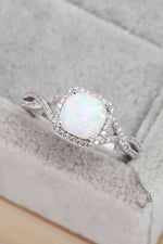 Opal Contrast Crisscross Ring - Ladyez