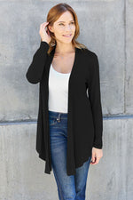 Basic Bae Full Size Open Front Long Sleeve Cardigan - Ladyez