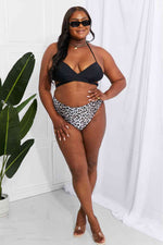 Marina West Swim Summer Splash Halter Bikini Set in Black - Ladyez