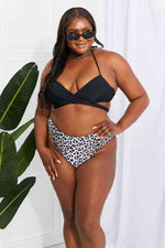 Marina West Swim Summer Splash Halter Bikini Set in Black - Ladyez