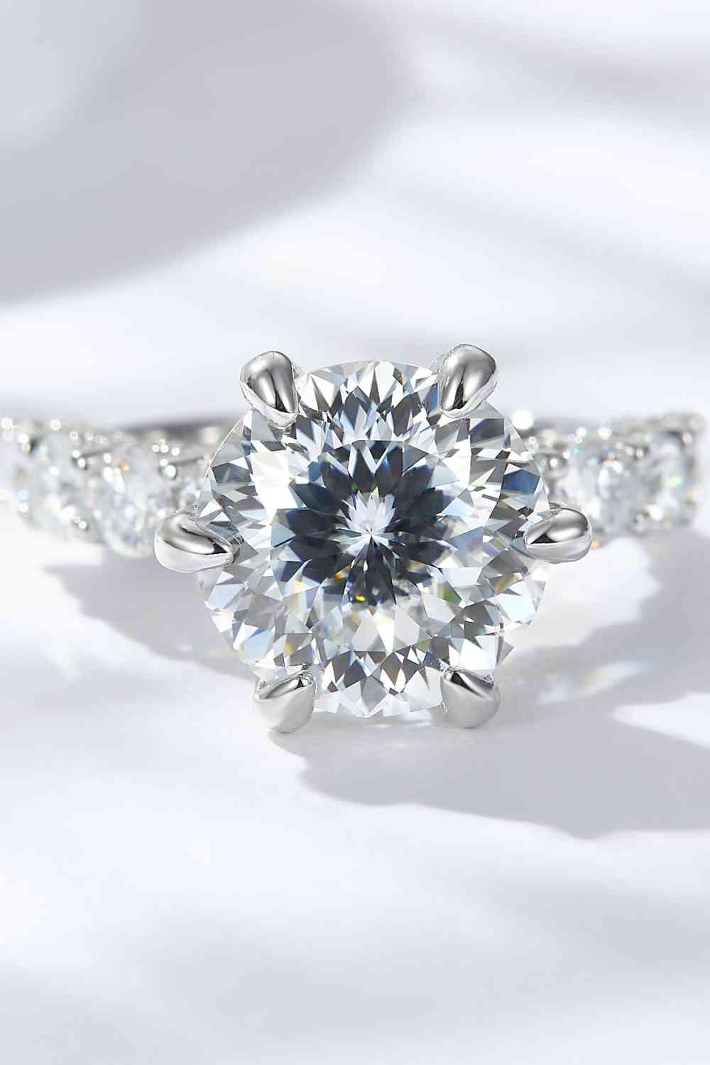 5 Carat Moissanite Side Stone Ring - Ladyez