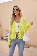 Raglan Sleeve Button Front Cardigan - Ladyez