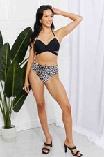 Marina West Swim Summer Splash Halter Bikini Set in Black - Ladyez