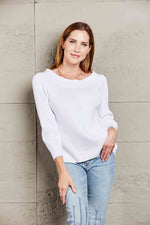 Double Take Off-Shoulder Rib-Knit Sweater - Ladyez