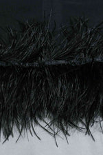 Spaghetti Strap Feather Trim Bodycon Dress - Ladyez