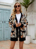 Open Front Fuzzy Cardigan with Pockets - Ladyez