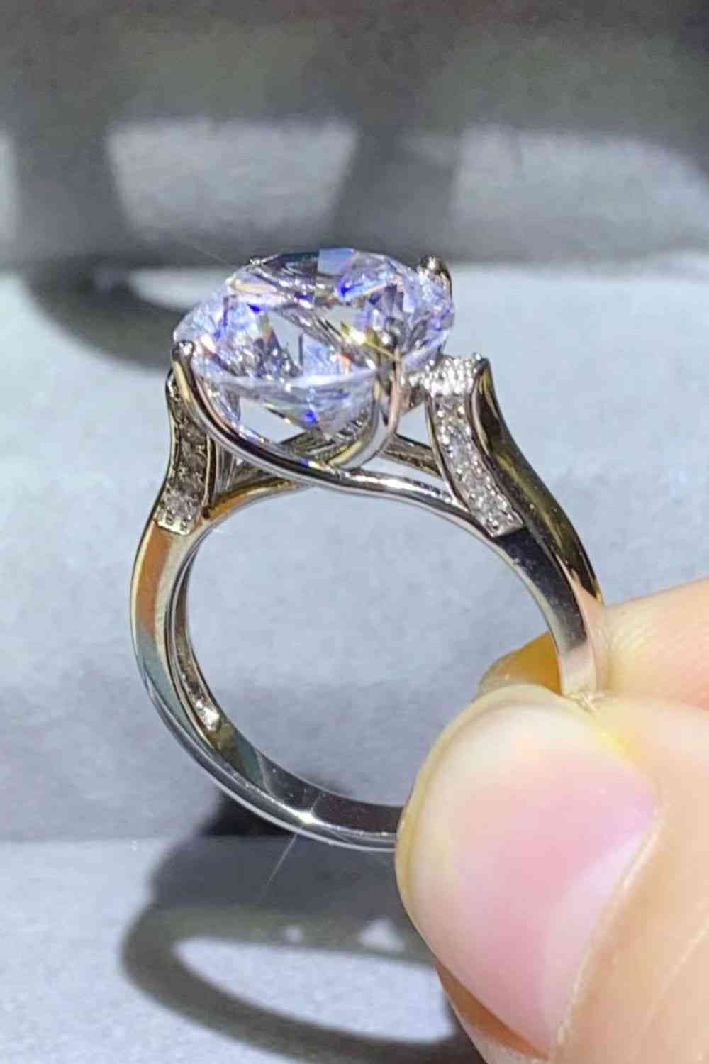 5 Carat Moissanite Platinum-Plated Ring - Ladyez