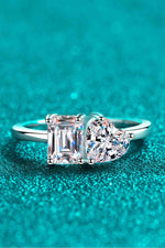 Rhodium-Plated 2 Carat Moissanite Ring - Ladyez
