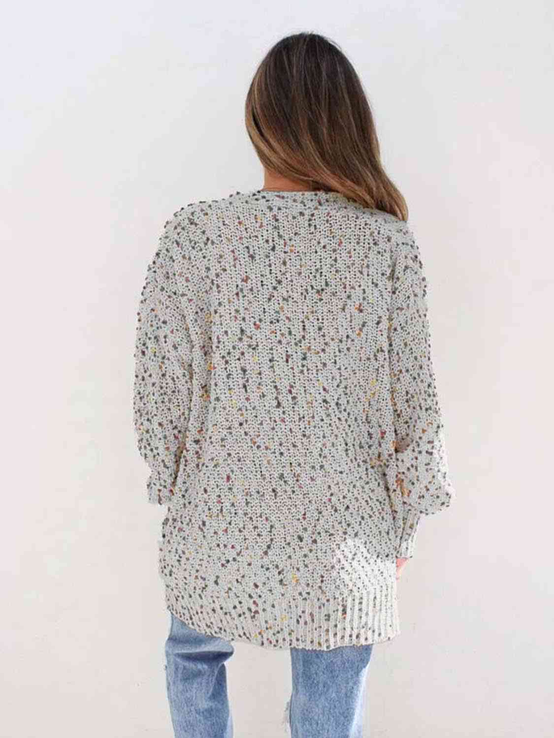 Multicolored Open Front Cardigan - Ladyez