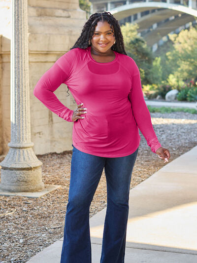 Basic Bae Full Size Round Neck Long Sleeve T-Shirt - Ladyez