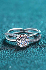 1 Carat Moissanite Crisscross Split Shank Ring - Ladyez
