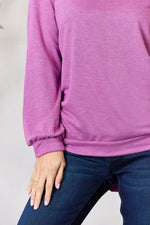 BiBi Tie Back Drop Shoulder Long Sleeve Top - Ladyez