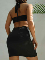 Halter Neck Cutout Mini Dress - Ladyez