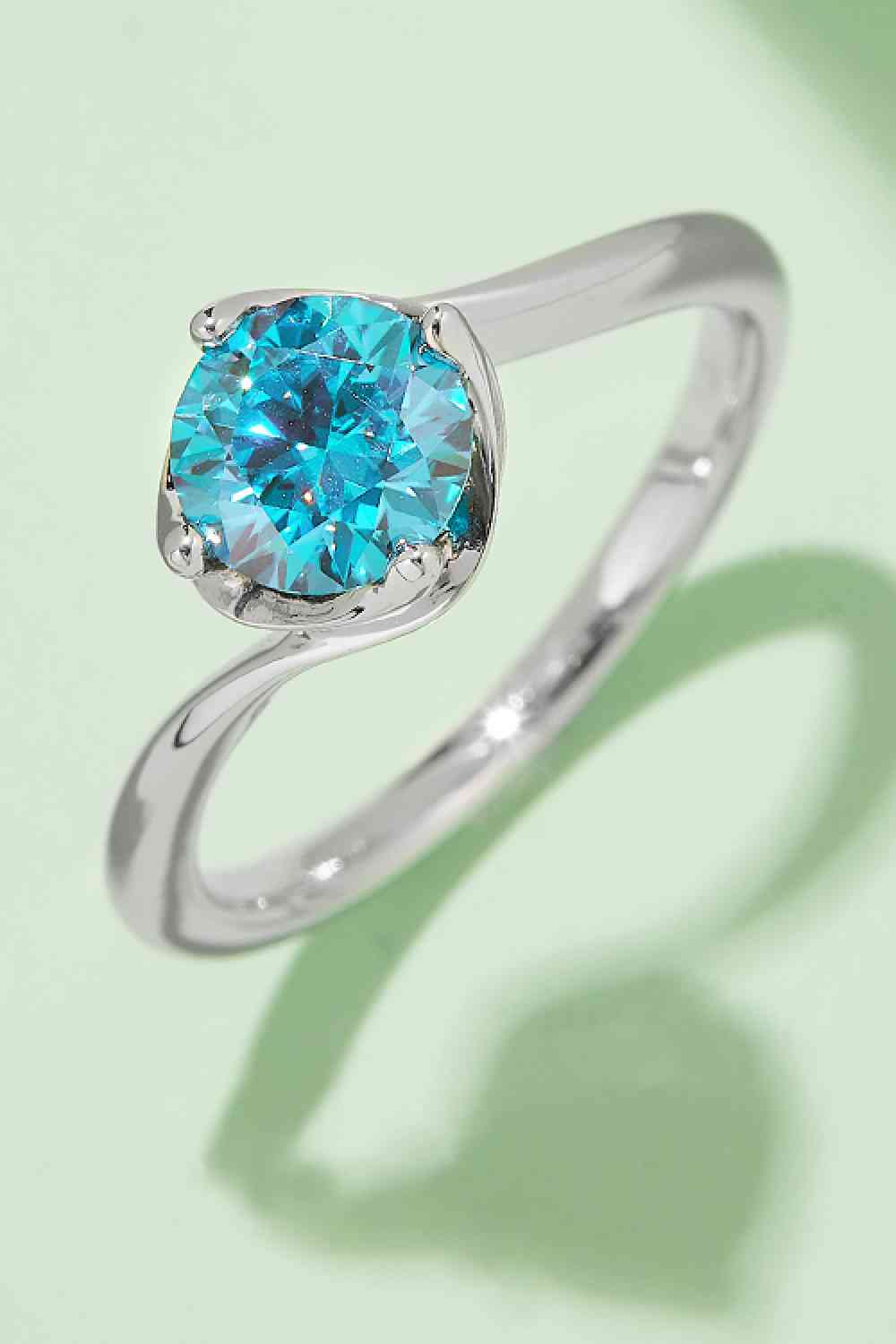 1 Carat Moissanite 925 Sterling Silver Solitaire Ring - Ladyez