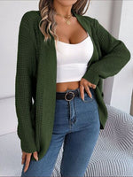 Open Front Long Sleeve Cardigan with Pockets - Ladyez