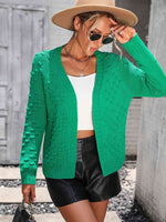 Open Front Long Sleeve Cardigan - Ladyez