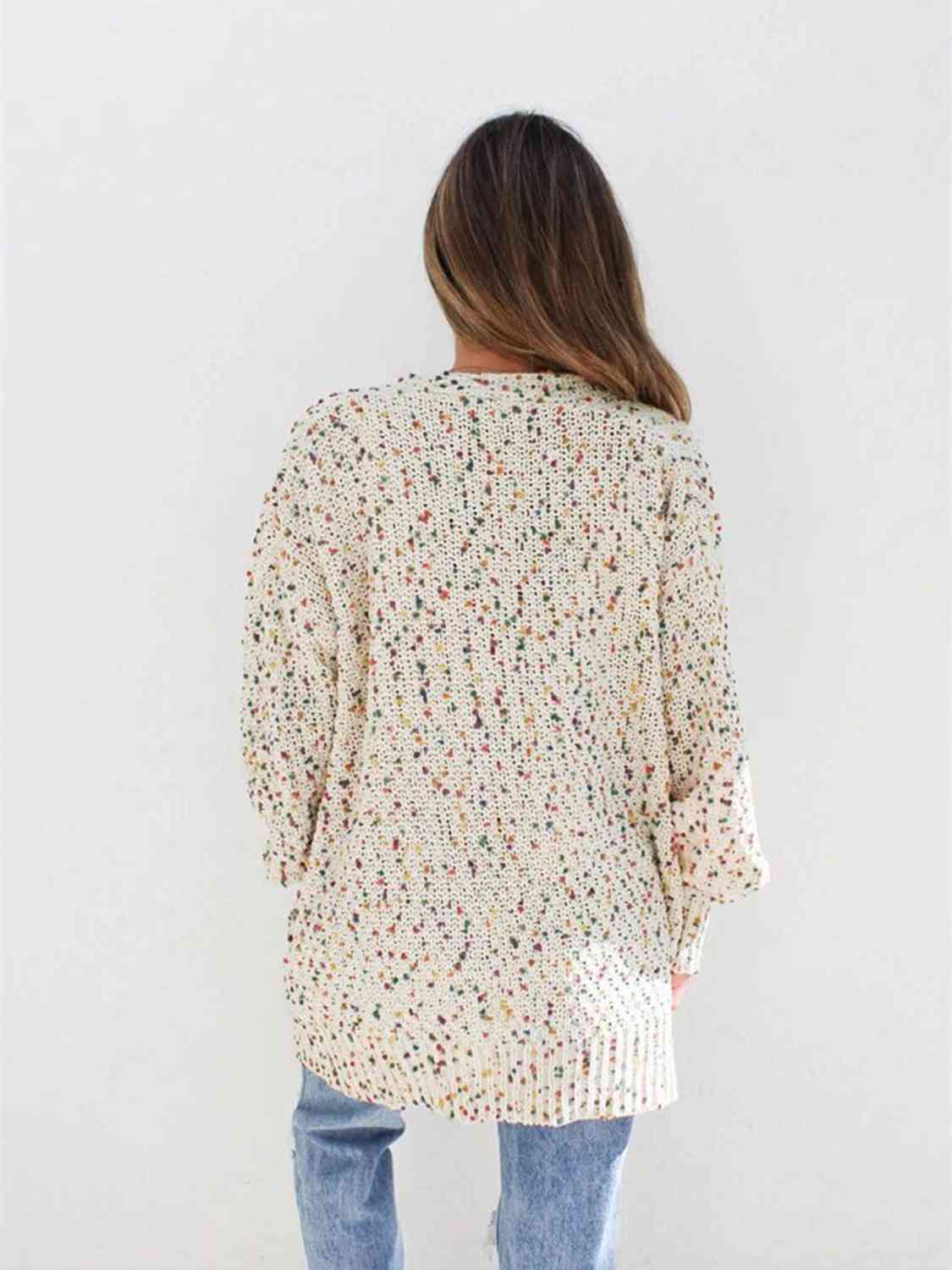 Multicolored Open Front Cardigan - Ladyez