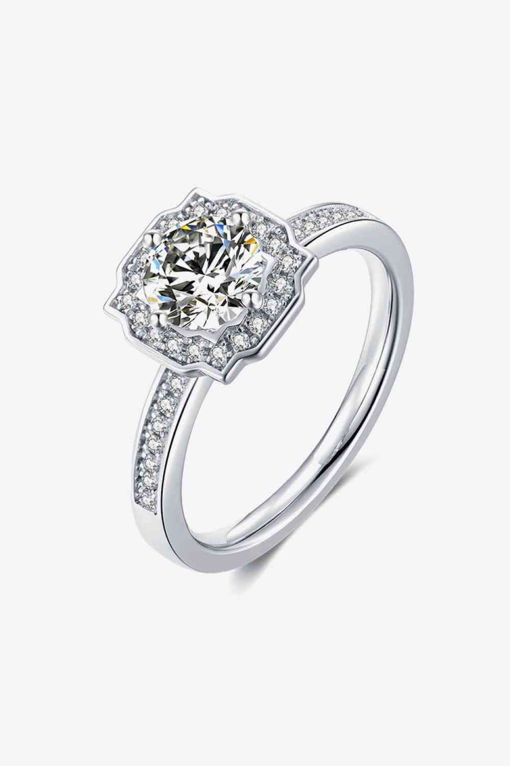 1 Carat Moissanite Platinum-Plated Ring - Ladyez
