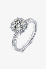 1 Carat Moissanite Platinum-Plated Ring - Ladyez