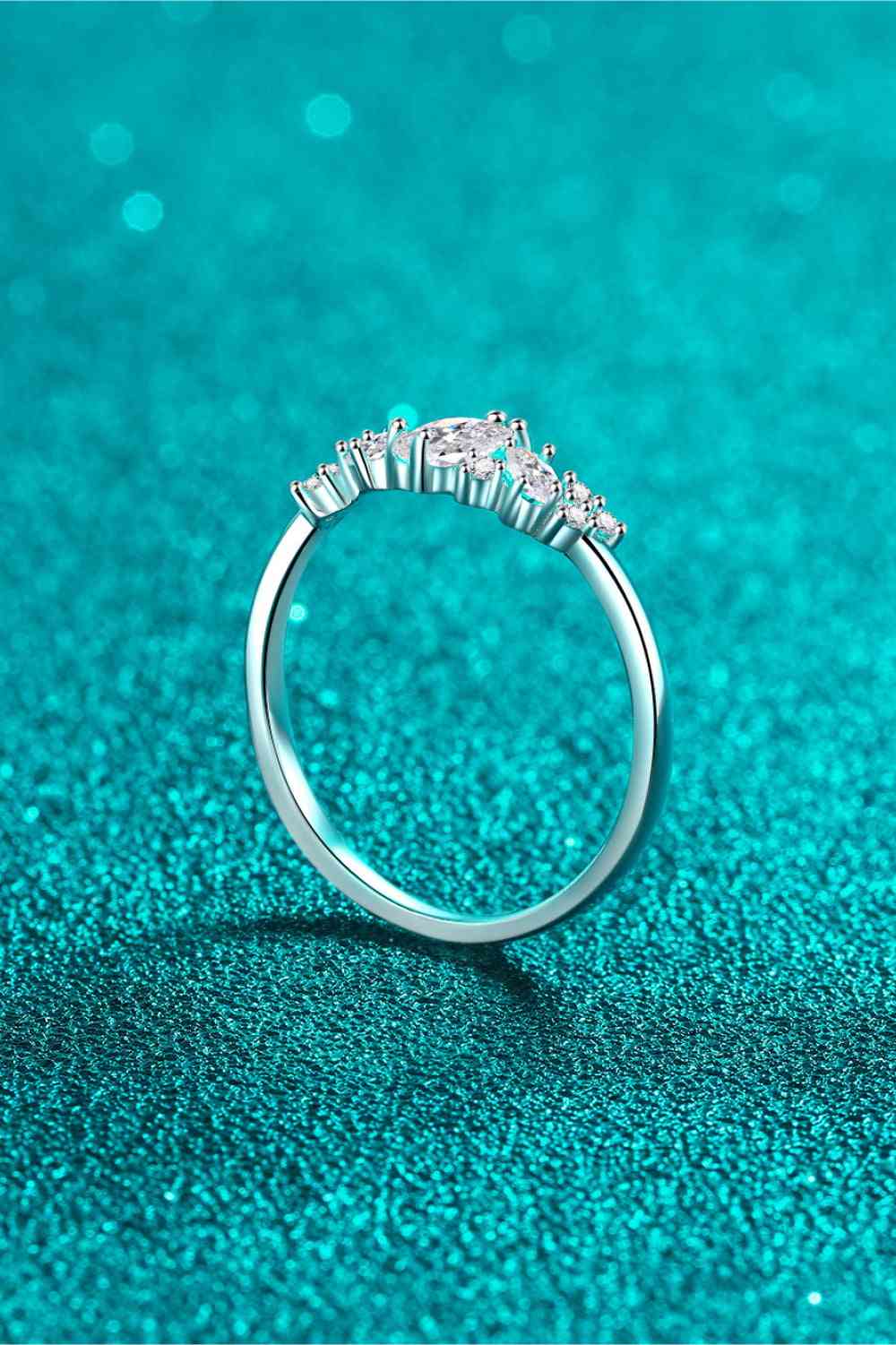 Adored Moissanite Rhodium-Plated Ring - Ladyez