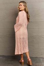 POL You Make Me Blush Open Front Maxi Cardigan - Ladyez