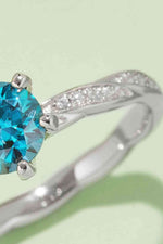 1 Carat Moissanite Contrast 925 Sterling Silver Ring - Ladyez