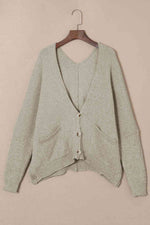 Button Down Cardigan with Pockets - Ladyez