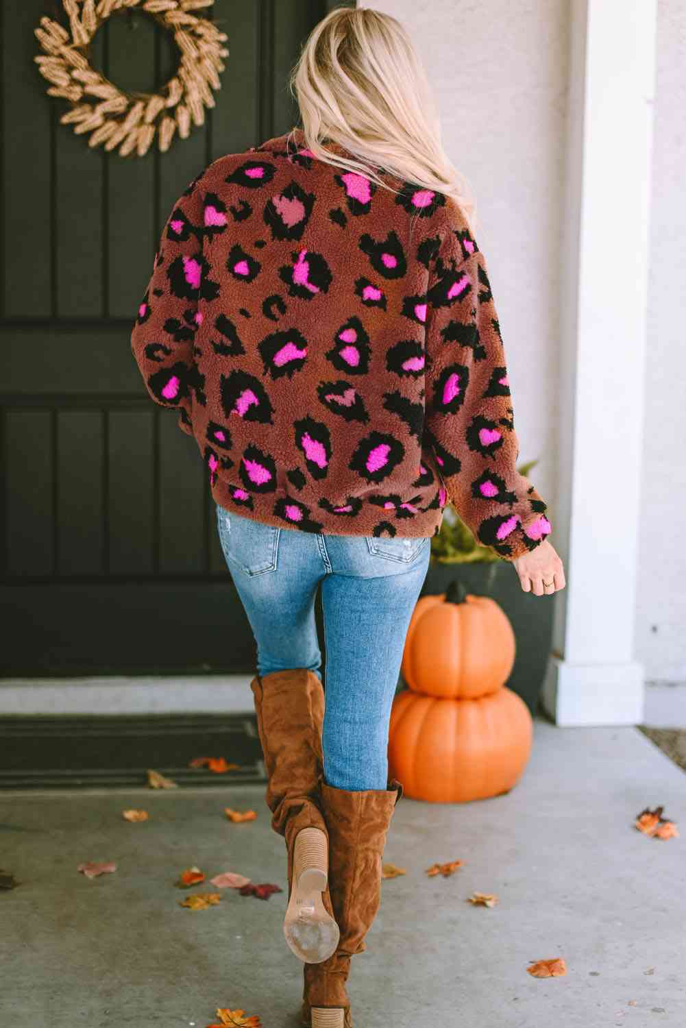 Leopard Zip-Up Jacket - Ladyez