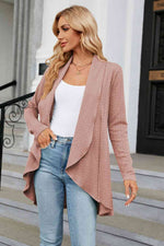 Open Front Long Sleeve Cardigan - Ladyez