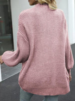 Drop Shoulder Balloon Sleeve Cardigan - Ladyez