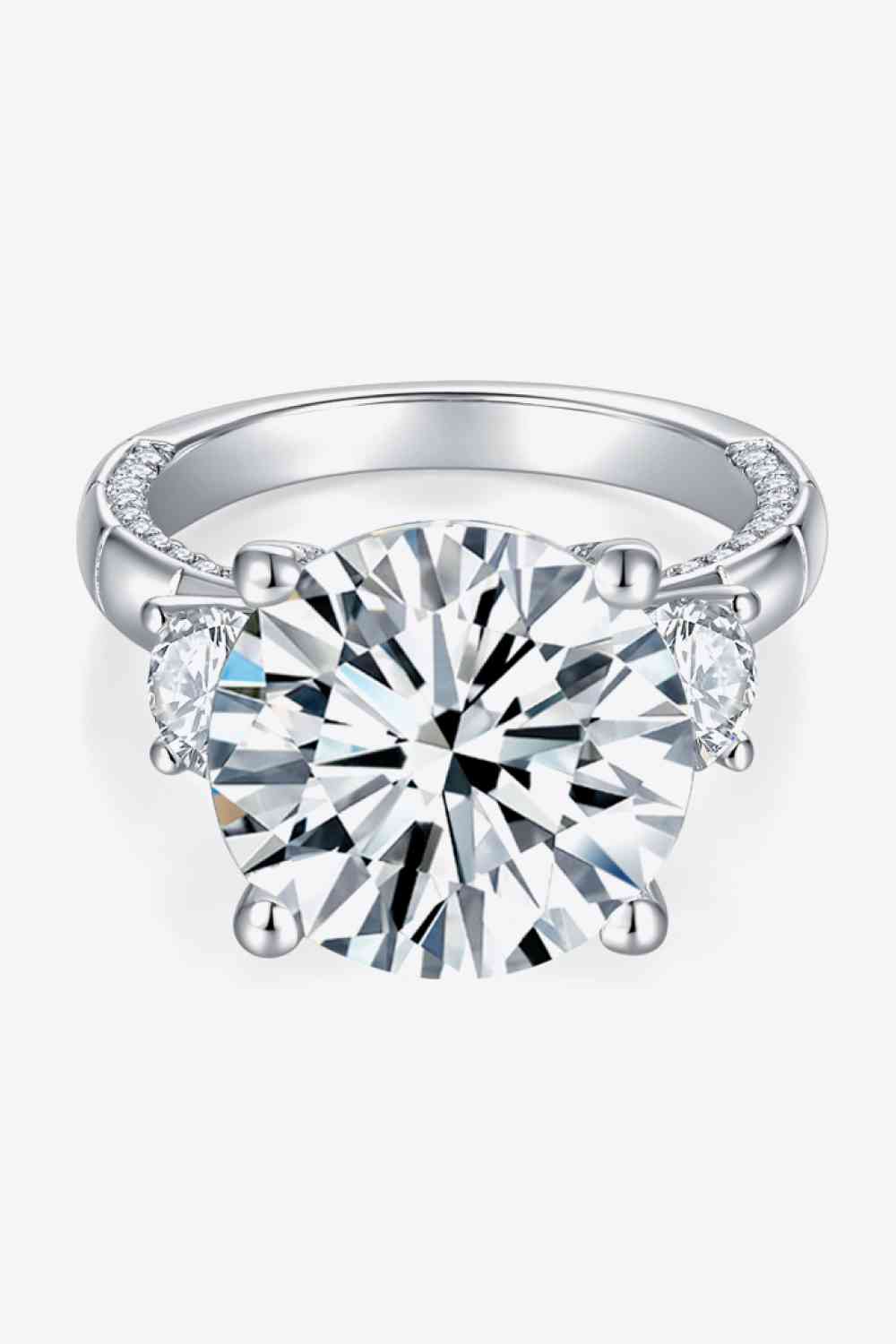 8.6 Carat Moissanite Platinum-Plated Ring - Ladyez