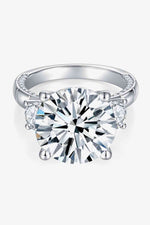 8.6 Carat Moissanite Platinum-Plated Ring - Ladyez