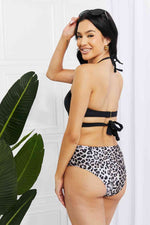 Marina West Swim Summer Splash Halter Bikini Set in Black - Ladyez