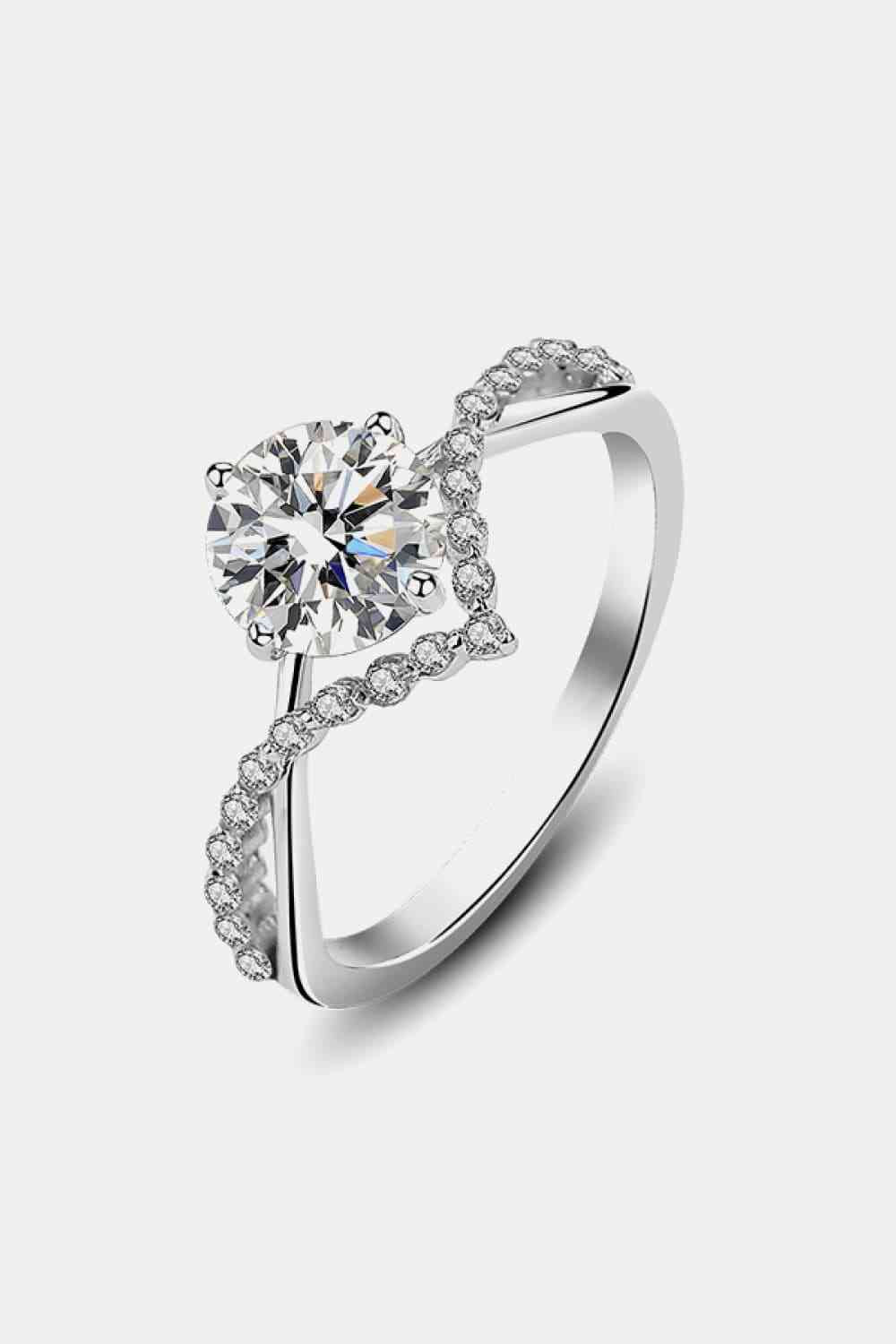 1 Carat Moissanite 925 Sterling Silver Ring - Ladyez