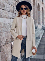 Open Front Long Sleeve Blazer - Ladyez