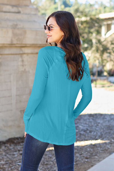 Basic Bae Full Size Round Neck Long Sleeve T-Shirt - Ladyez