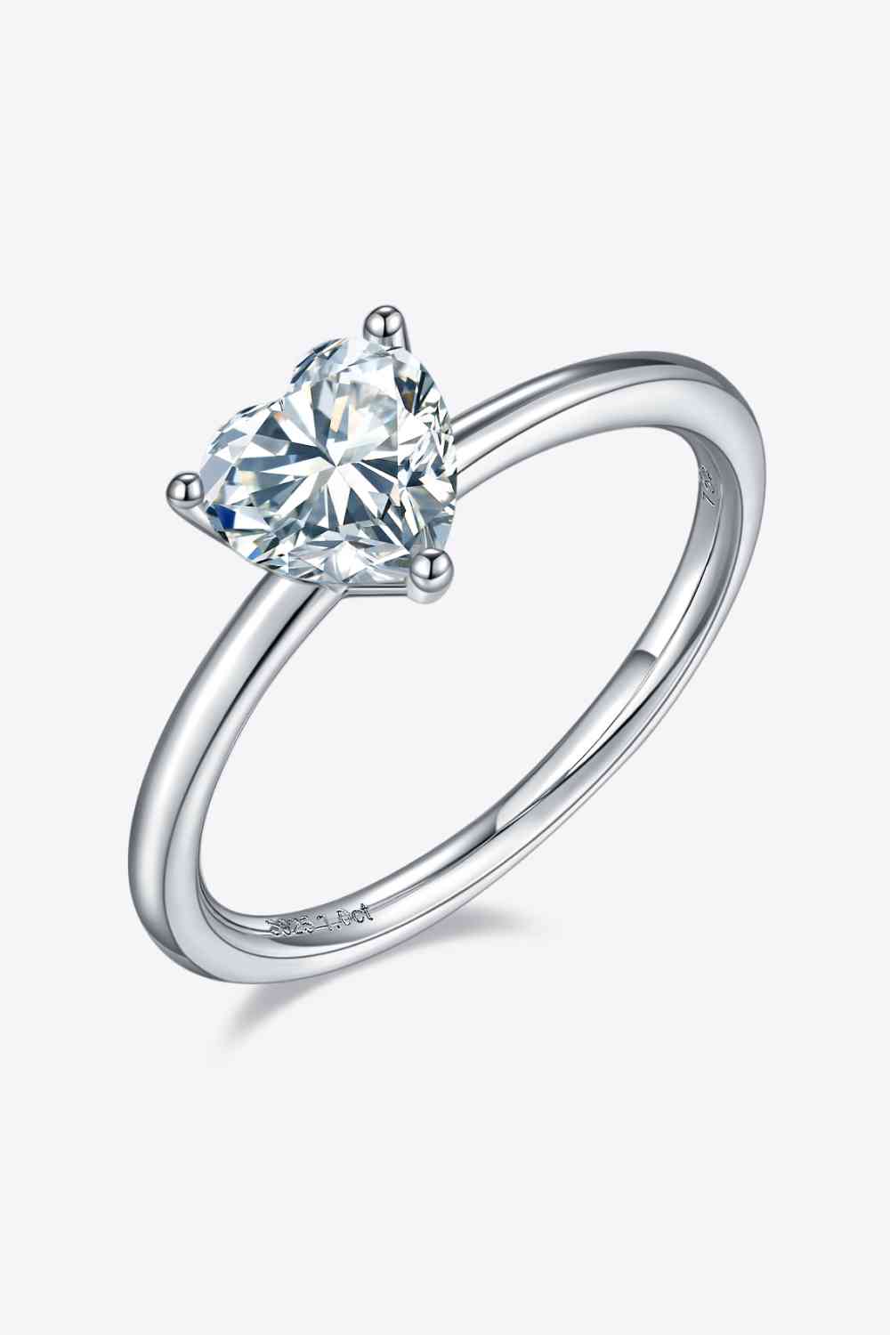 1 Carat Moissanite 925 Sterling Silver Solitaire Ring - Ladyez