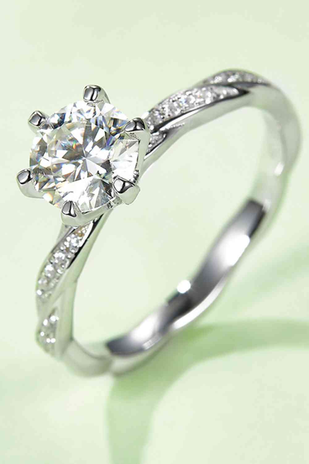 1 Carat Moissanite 925 Sterling Silver Ring - Ladyez