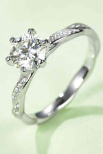 1 Carat Moissanite 925 Sterling Silver Ring - Ladyez