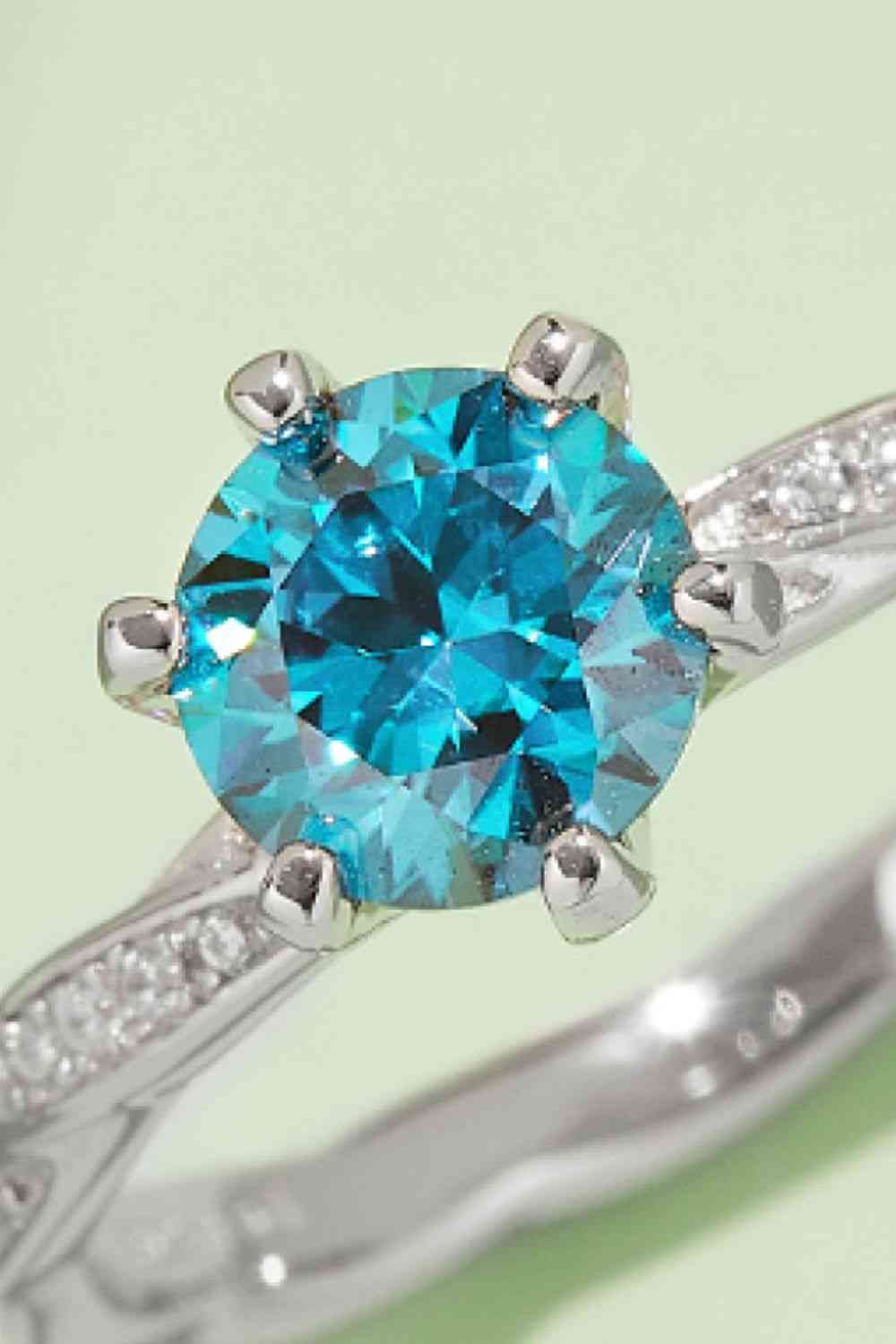 1 Carat Moissanite Contrast 925 Sterling Silver Ring - Ladyez