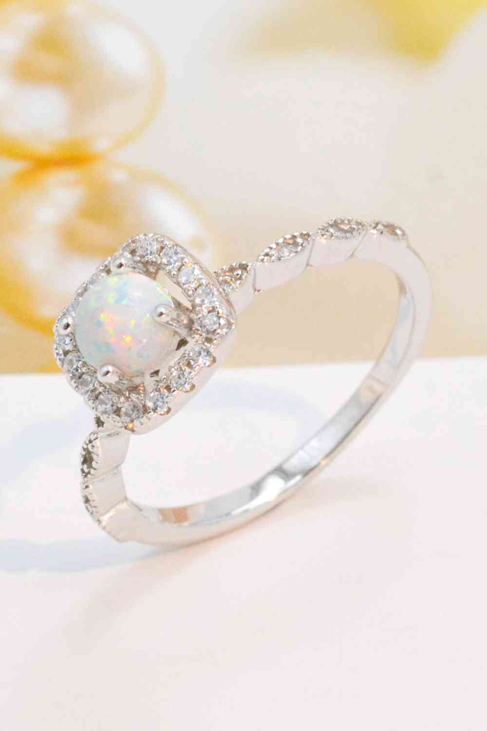 925 Sterling Silver Inlaid Opal Ring - Ladyez