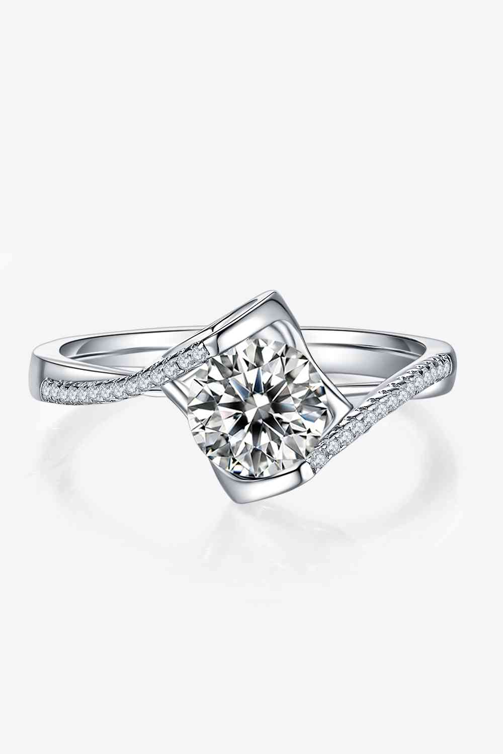 1 Carat Moissanite 925 Sterling Silver Twisted Ring - Ladyez